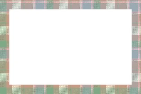 Vintage frame vector. Scottish border pattern retro style. Tartan plaid ornam Stock Illustration