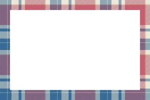 Vintage frame vector. Scottish border pattern retro style. Tartan plaid ornam Illustrazione stock