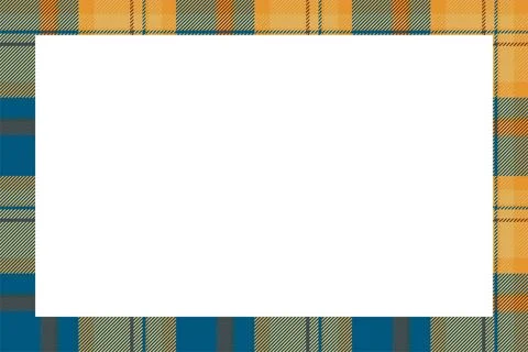 Vintage frame vector. Scottish border pattern retro style. Tartan plaid ornam Stock Illustration
