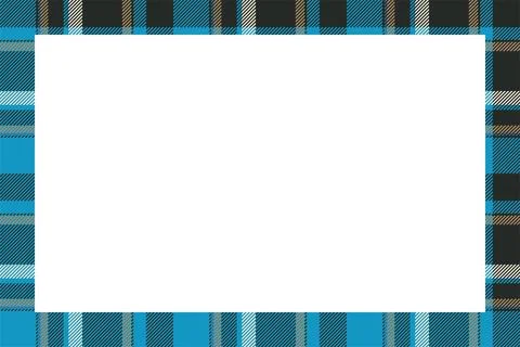 Vintage frame vector. Scottish border pattern retro style. Tartan plaid ornam 스톡 일러스트