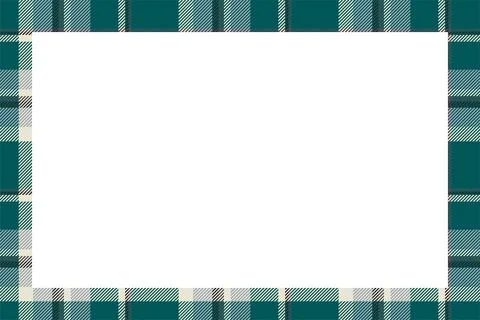 Vintage frame vector. Scottish border pattern retro style. Tartan plaid ornam Stock Illustration