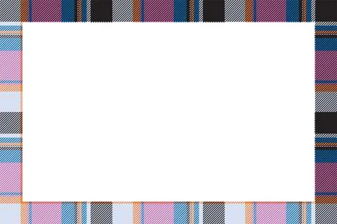 Vintage frame vector. Scottish border pattern retro style. Tartan plaid ornam Stock Illustration