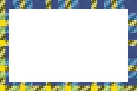 Vintage frame vector. Scottish border pattern retro style. Tartan plaid ornam Stock Illustration