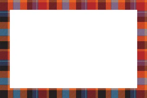 Vintage frame vector. Scottish border pattern retro style. Tartan plaid ornam Illustrazione stock