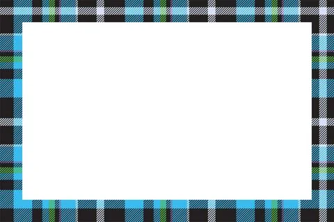 Vintage frame vector. Scottish border pattern retro style. Tartan plaid ornam Stock Illustration