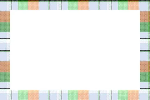 Vintage frame vector. Scottish border pattern retro style. Tartan plaid ornam Illustrazione stock