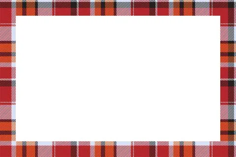 Vintage frame vector. Scottish border pattern retro style. Tartan plaid ornam Stock Illustration