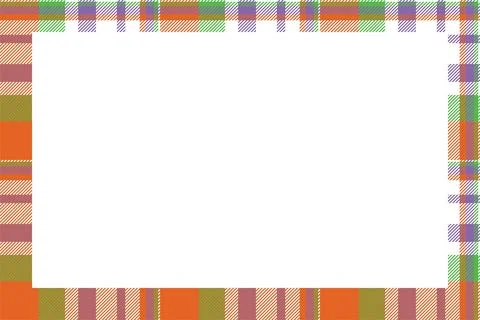 Vintage frame vector. Scottish border pattern retro style. Tartan plaid ornam Illustrazione stock