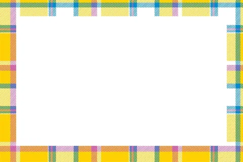 Vintage frame vector. Scottish border pattern retro style. Tartan plaid ornam 스톡 일러스트