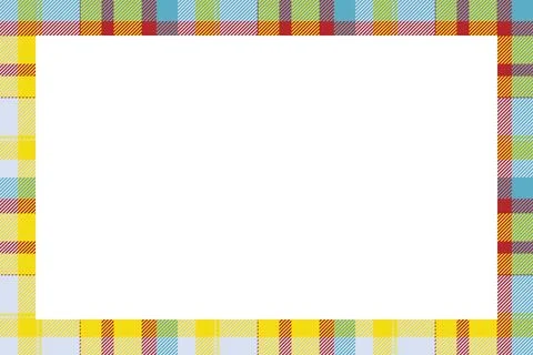 Vintage frame vector. Scottish border pattern retro style. Tartan plaid ornam Illustrazione stock