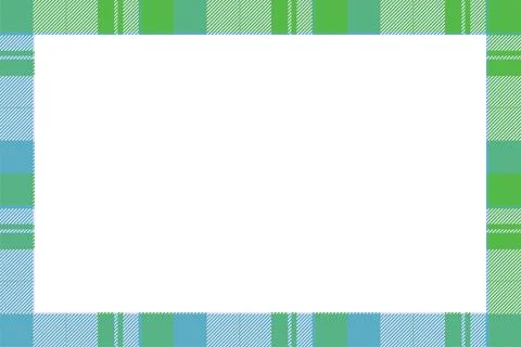 Vintage frame vector. Scottish border pattern retro style. Tartan plaid ornam Stock Illustration