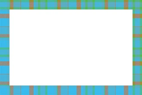 Vintage frame vector. Scottish border pattern retro style. Tartan plaid ornam Stock Illustration