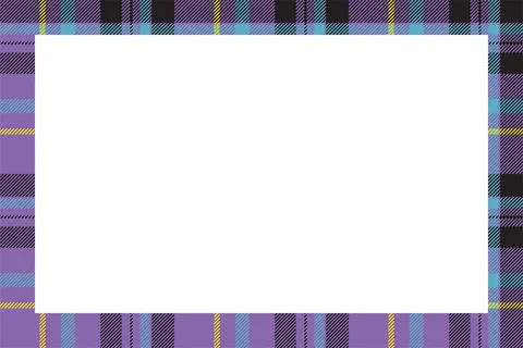 Vintage frame vector. Scottish border pattern retro style. Tartan plaid ornam Illustrazione stock