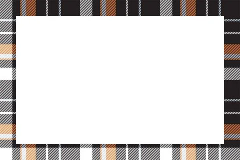 Vintage frame vector. Scottish border pattern retro style. Tartan plaid ornam Illustrazione stock