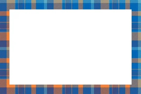 Vintage frame vector. Scottish border pattern retro style. Tartan plaid ornam Stock Illustration