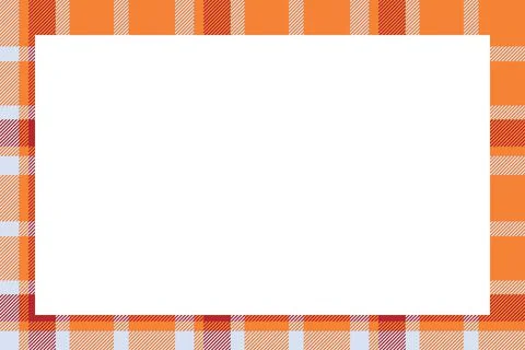 Vintage frame vector. Scottish border pattern retro style. Tartan plaid ornam Stock Illustration