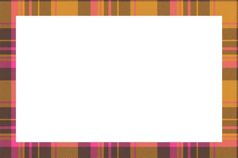 Vintage frame vector. Scottish border pattern retro style. Tartan plaid ornam Illustrazione stock