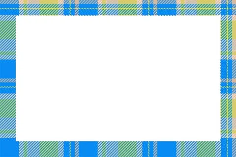 Vintage frame vector. Scottish border pattern retro style. Tartan plaid ornam Stock Illustration