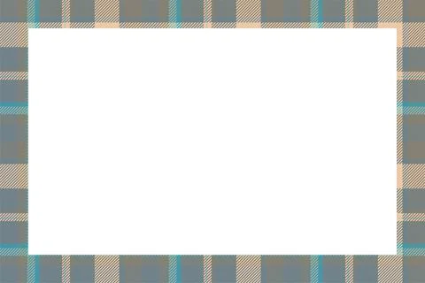 Vintage frame vector. Scottish border pattern retro style. Tartan plaid ornam Stock Illustration
