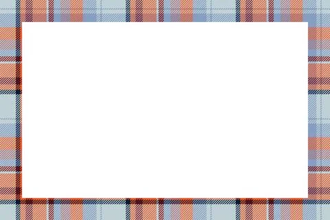 Vintage frame vector. Scottish border pattern retro style. Tartan plaid ornam Stock Illustration