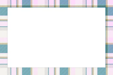Vintage frame vector. Scottish border pattern retro style. Tartan plaid ornam Stock Illustration