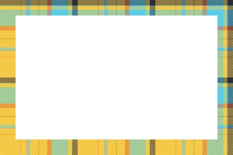 Vintage frame vector. Scottish border pattern retro style. Tartan plaid ornam Stock Illustration