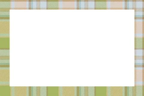 Vintage frame vector. Scottish border pattern retro style. Tartan plaid ornam Stock Illustration