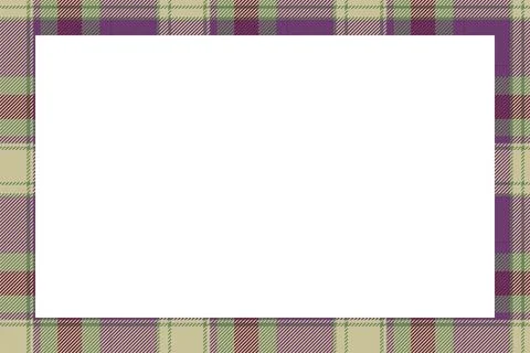 Vintage frame vector. Scottish border pattern retro style. Tartan plaid ornam Illustrazione stock