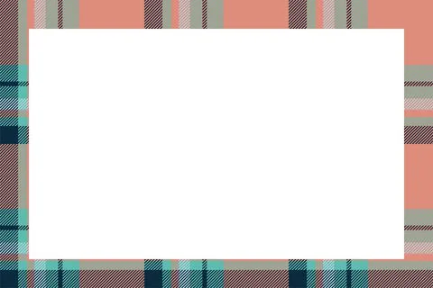 Vintage frame vector. Scottish border pattern retro style. Tartan plaid ornam Stock Illustration