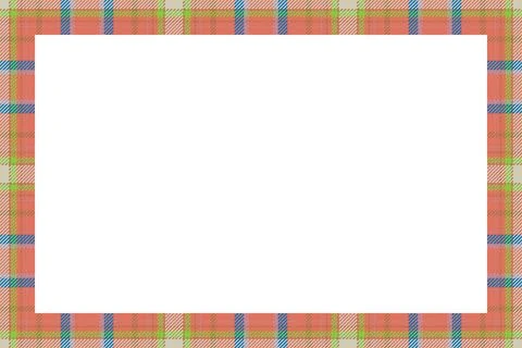 Vintage frame vector. Scottish border pattern retro style. Tartan plaid ornam Illustrazione stock