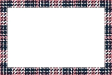 Vintage frame vector. Scottish border pattern retro style. Tartan plaid ornam Stock Illustration