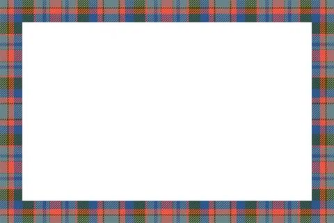 Vintage frame vector. Scottish border pattern retro style. Tartan plaid ornam Illustrazione stock