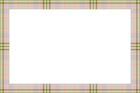 Vintage frame vector. Scottish border pattern retro style. Tartan plaid ornam Illustrazione stock
