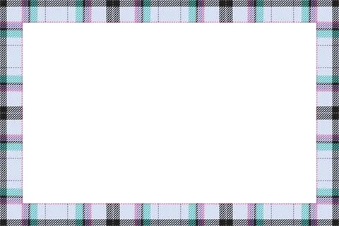 Vintage frame vector. Scottish border pattern retro style. Tartan plaid ornam Stock Illustration