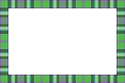 Vintage frame vector. Scottish border pattern retro style. Tartan plaid ornam 스톡 일러스트