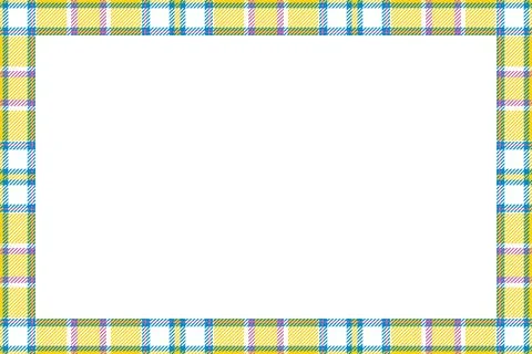 Vintage frame vector. Scottish border pattern retro style. Tartan plaid ornam Stock Illustration