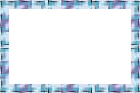 Vintage frame vector. Scottish border pattern retro style. Tartan plaid ornam Stock Illustration