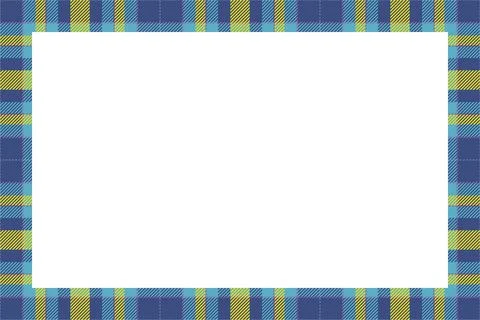 Vintage frame vector. Scottish border pattern retro style. Tartan plaid ornam Illustrazione stock