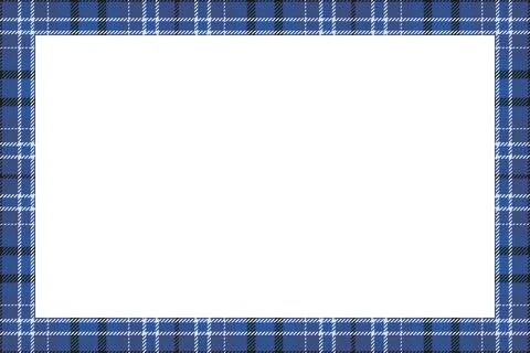 Vintage frame vector. Scottish border pattern retro style. Tartan plaid ornam 스톡 일러스트