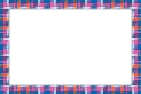 Vintage frame vector. Scottish border pattern retro style. Tartan plaid ornam Stock Illustration