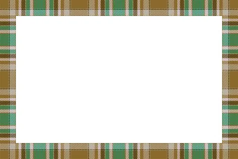 Vintage frame vector. Scottish border pattern retro style. Tartan plaid ornam 스톡 일러스트