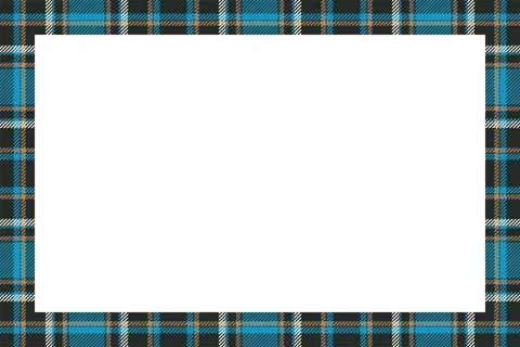 Vintage frame vector. Scottish border pattern retro style. Tartan plaid ornam Stock Illustration