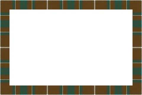 Vintage frame vector. Scottish border pattern retro style. Tartan plaid ornam Stock Illustration