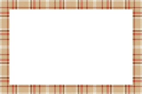 Vintage frame vector. Scottish border pattern retro style. Tartan plaid ornam Illustrazione stock