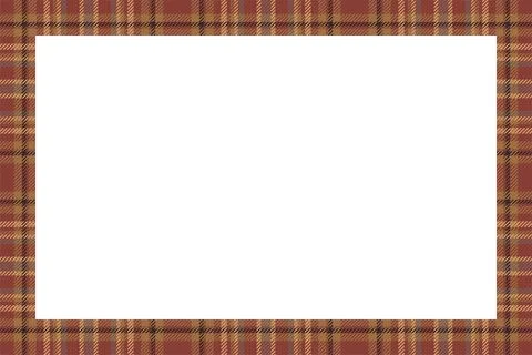 Vintage frame vector. Scottish border pattern retro style. Tartan plaid ornam Illustrazione stock