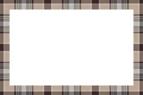 Vintage frame vector. Scottish border pattern retro style. Tartan plaid ornam Stock Illustration