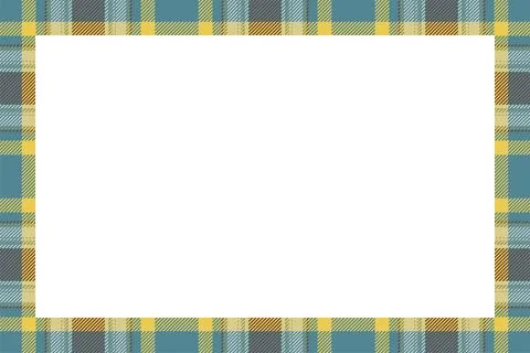 Vintage frame vector. Scottish border pattern retro style. Tartan plaid ornam Stock Illustration