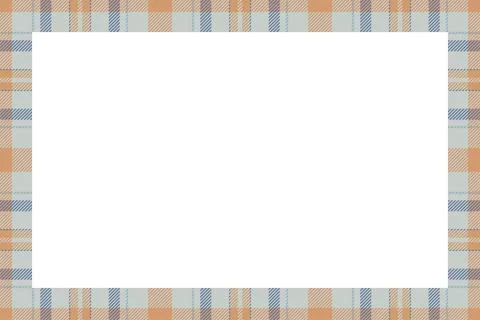 Vintage frame vector. Scottish border pattern retro style. Tartan plaid ornam Stock Illustration
