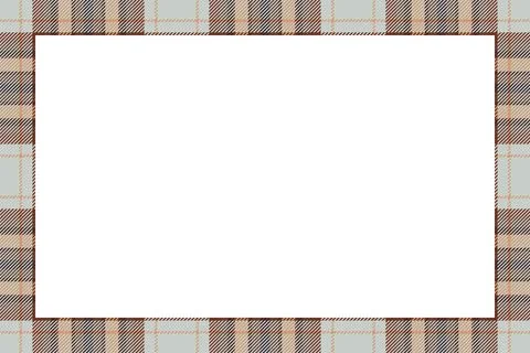 Vintage frame vector. Scottish border pattern retro style. Tartan plaid ornam Illustrazione stock