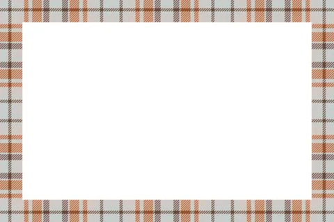 Vintage frame vector. Scottish border pattern retro style. Tartan plaid ornam Stock Illustration